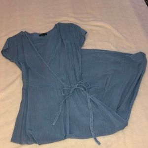 Light blue maxi wrap dress